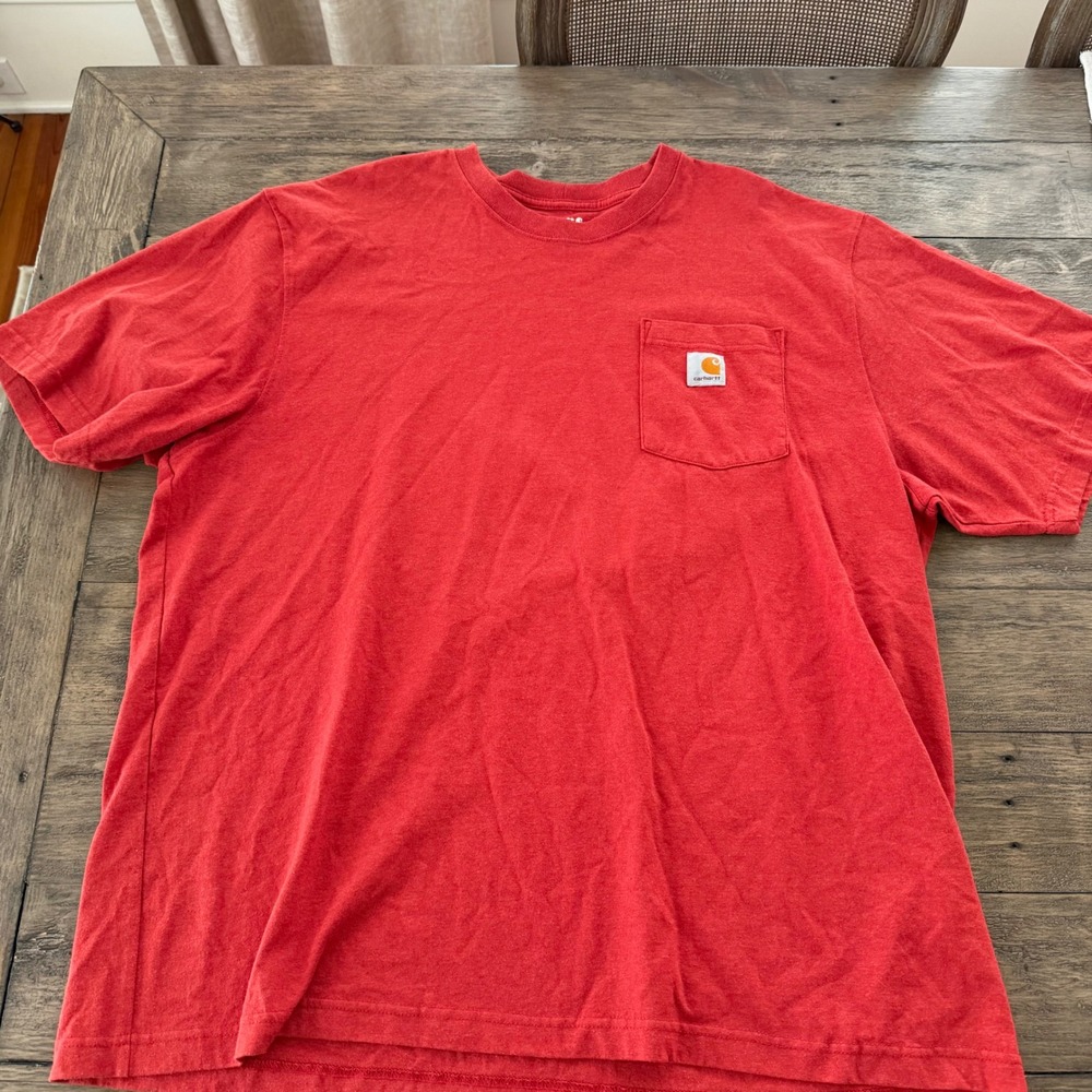 Carhartt Mens XL Loose Fit Pocket T-Shirt Bundle orange red Short & Long Sleeve - Picture 2 of 5